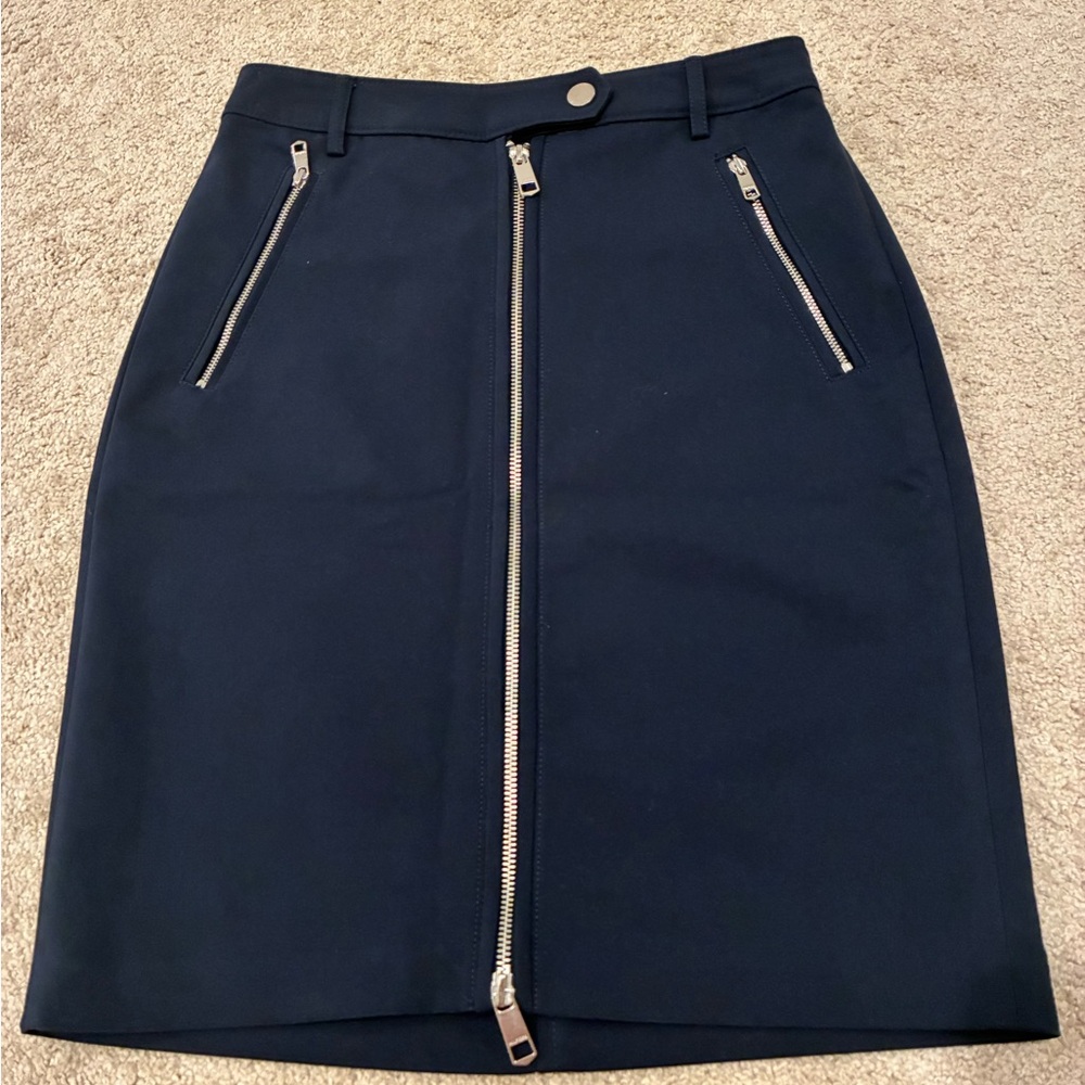 Tommy Hilfiger Navy Skirt with Zipper Detail
